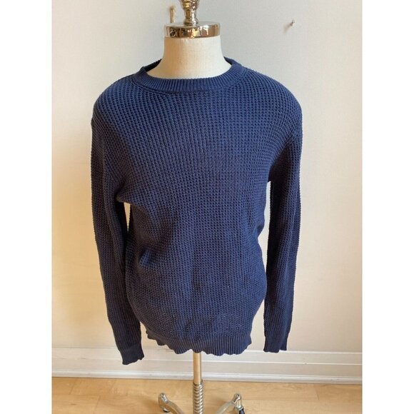 Rdi Bnwot Waffle Knit Blue Pullover Sweater Sz Medium - Picture 1 of 5